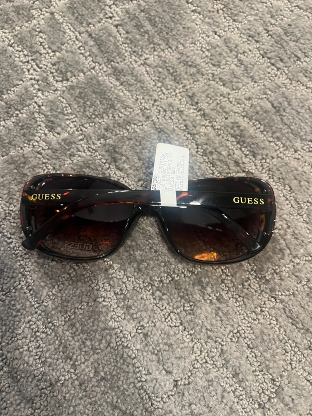 GUESS Women's Tortoise Brown Gradient Sunglasses with Crystal Temples - Picture 7 of 8
